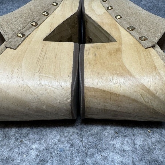 Y2K STEVE MADDEN Wood Platform Clogs Womens Shoes Size 7.5 Chunky Suede Hippie - Picture 12 of 14